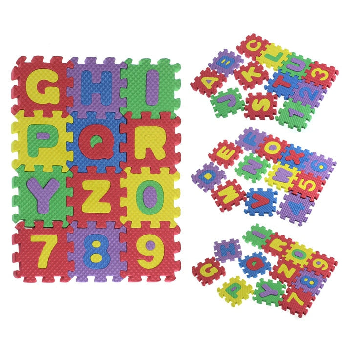 36pcs 6*6 CM  Baby Child Mini Number Alphabet Puzzle Foam Maths Soft Mat Puzzle Early Educational Toys For Children Toy