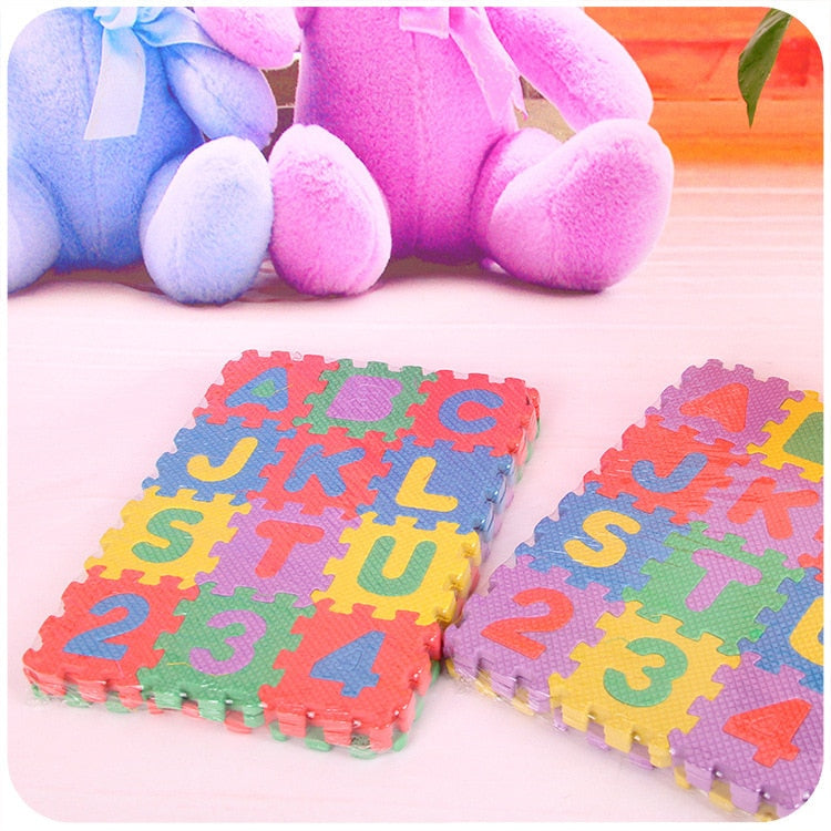 36pcs 6*6 CM  Baby Child Mini Number Alphabet Puzzle Foam Maths Soft Mat Puzzle Early Educational Toys For Children Toy