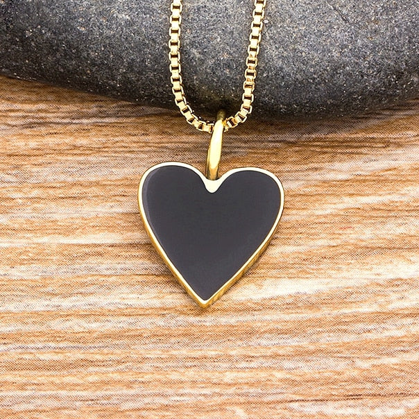Romantic Heart Couple Necklace 5 Colors Simple Valentine&#39;s Day Sweater Chain Best Friend Lovers Wedding Party Gift Jewelry